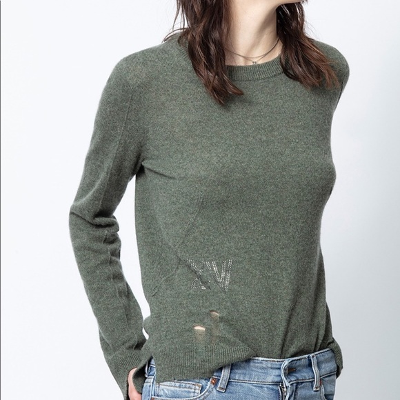 Zadig & Voltaire Cashmere Kaki Sweater NTW